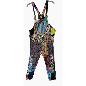 Peaceful People‎ Patchwork Overalls Jumpsuit Rayon Colorful Boho Festival